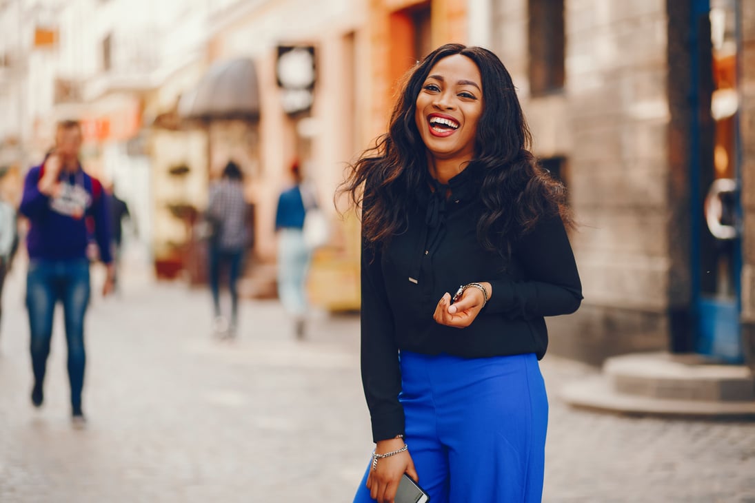 Happy Woman in the City